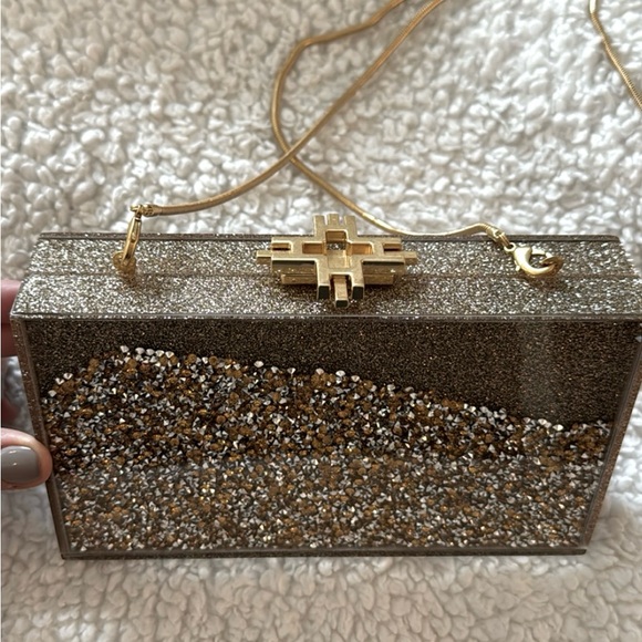 India Hicks Glitter Box Clutch - New - Picture 7 of 11